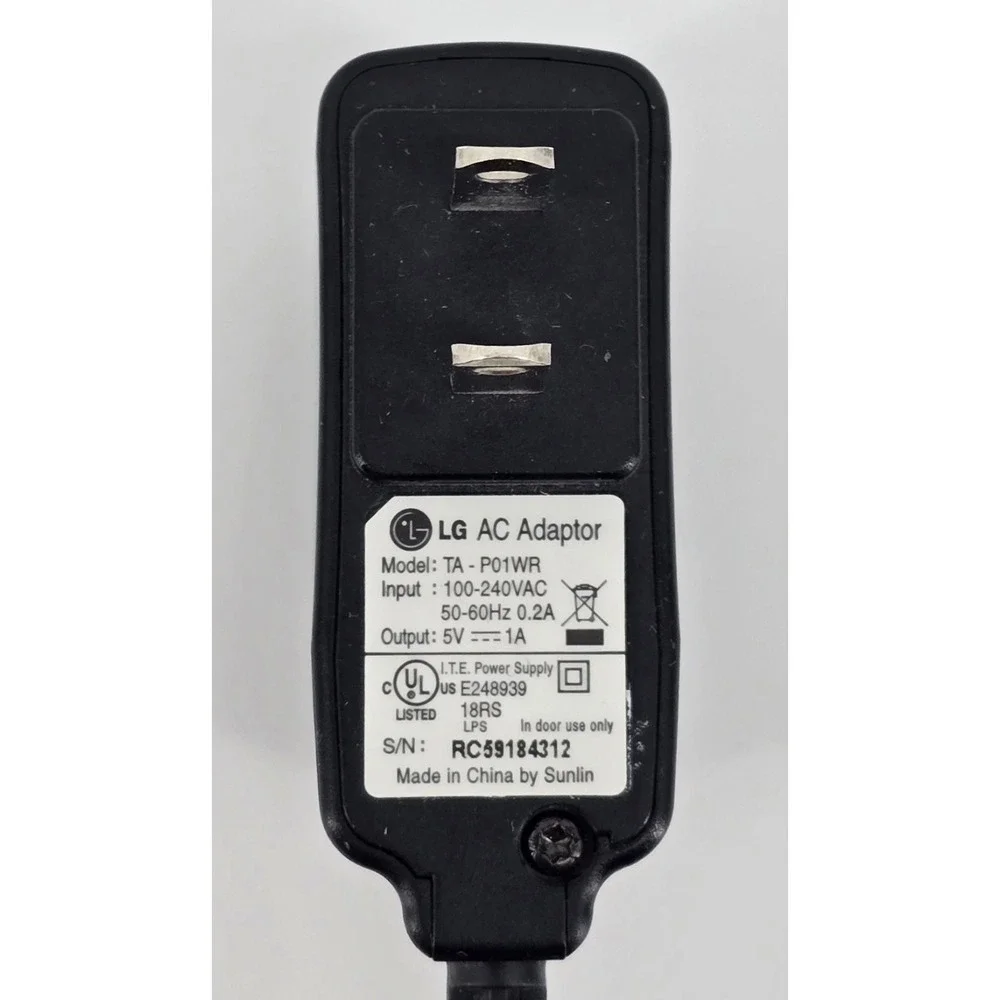 Genuine Original LG TA-P01WR Power Supply AC Adapter Charger Output DC 5V 1A